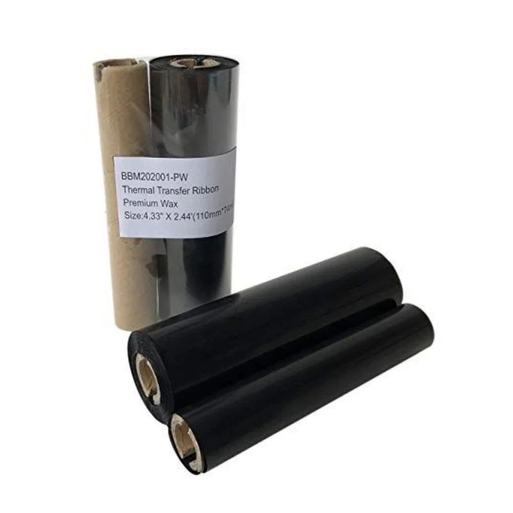 Thermal Transfer Ribbon 4.33x244 Black Wax BBM202001-PW for Zebra GK420t Open BX
